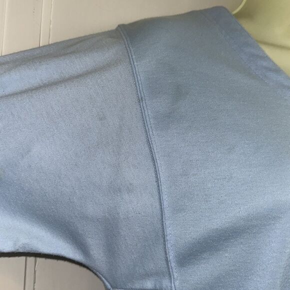 Vtg 70s/80s Sears Light Blue V Neck Polyester/Cotton Knit Top with 3/4 Sleeves - Picture 4 of 8